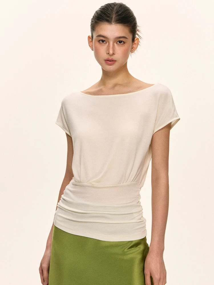 

Anna Aneae White Асимметричная футболка oulder ort Sve Женская летняя дизайнерская футболка Sensation Small Flng Sve ort Top Trendy