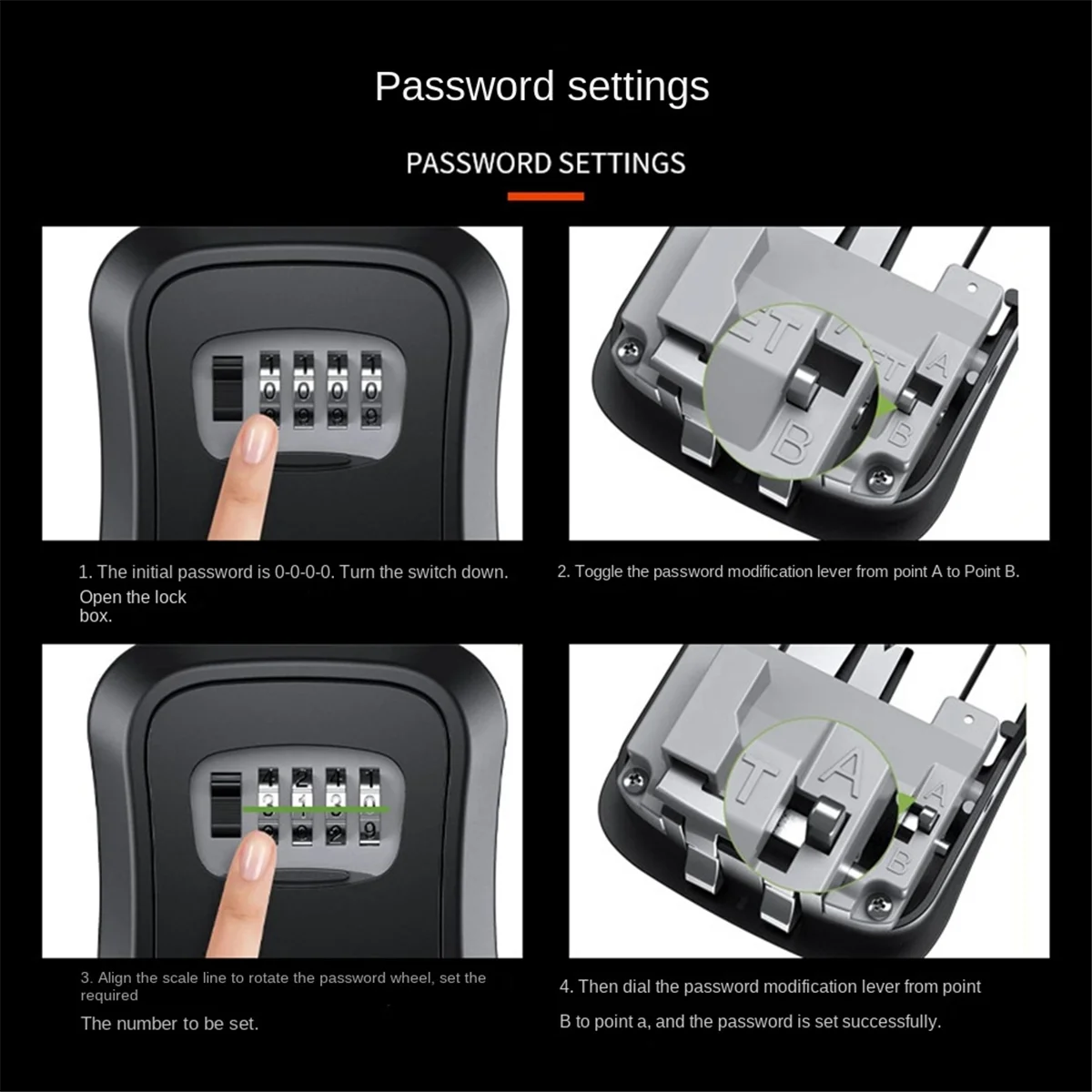 Outdoor Password Key Boxs Extended Locking Hook Steel Wire Hanging Key Storage Waterproof Key 4 Digit Code Box Grey