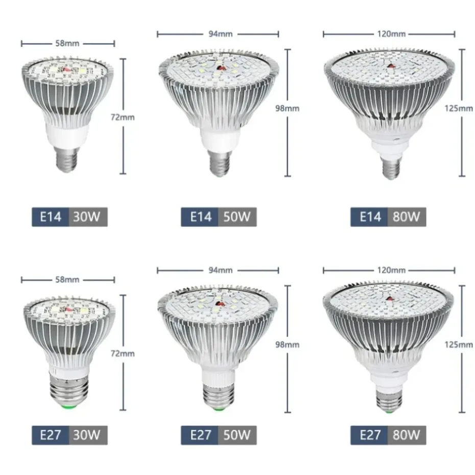 Lampe de Croissance Hydroponique LED, Phyto, Ampoule de Plante E14 UV pour Serre, Graines de Fleurs