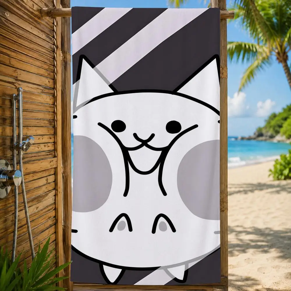 Game T-The B-Battle Cats Towel Beach Face Towel Quick Dry Soft Sand Resistant Pool Gift Travel Gym Shower Sports