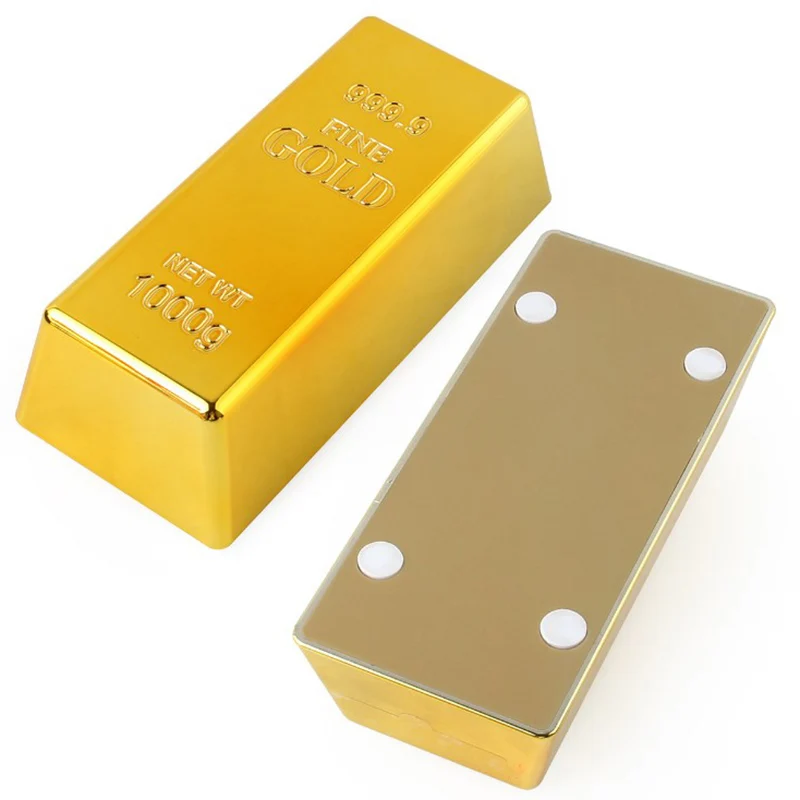 Fake Gold Bar Plastic Golden Paperweight Home Decor Bullion Simulation Decoration Crafts Creative Brick Toy Shop