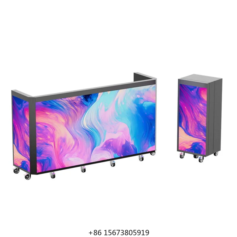 

Foldable DJ Booth Led Screen Indoor Outdoor Portable Folding Dj Booth for Disco Night Clubs Weeding