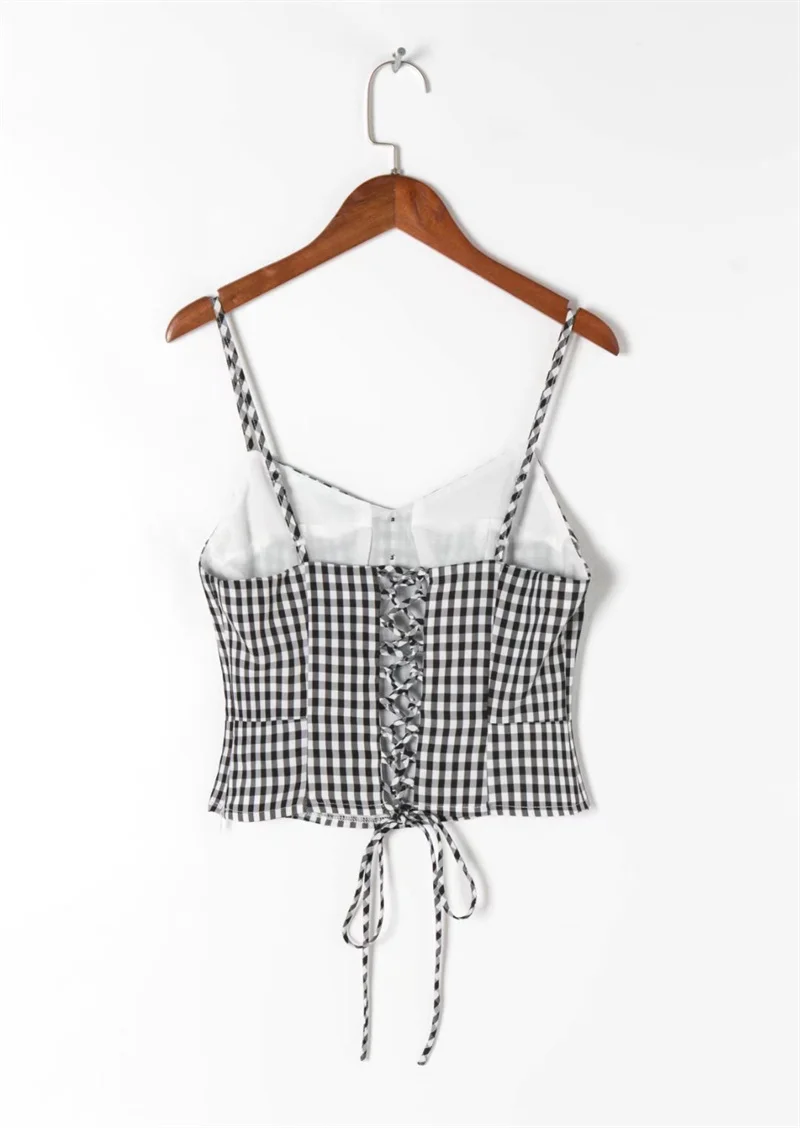 Schlankmachendes, trägerloses Crop-Top mit Knöpfen vorne und Ba, ausgehöhltes Design, Bla White Street Sle Retro, trendiges Sommer-Top