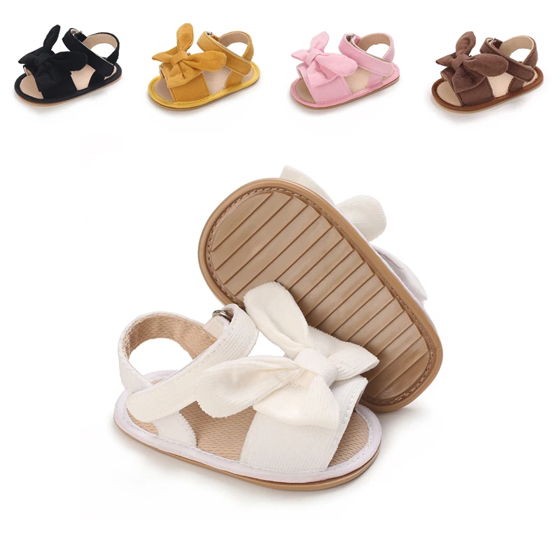 2023 VALEN SINA Summer Butterfly-knot Casual Baby Sandals Girls Non-slip Soft Flat Beach Sandals First Cool Walking Shoes