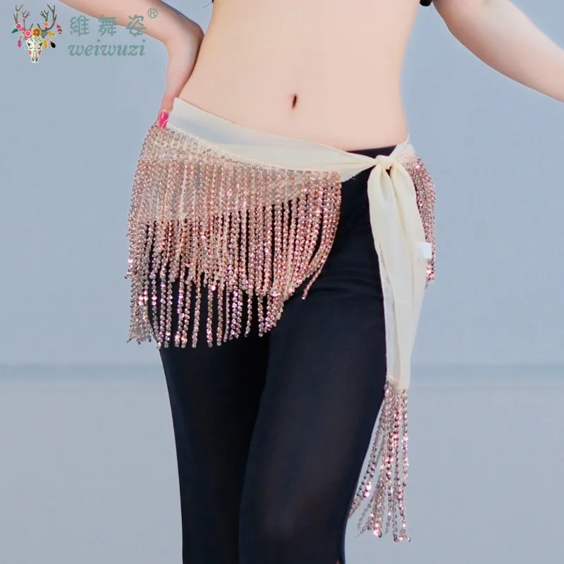 

New Belly Dance Hip Scarf for Women Tassel Sequins Waist Chain Belly Dancing Waist Decoration Dynamic Performance Hip Accessorie