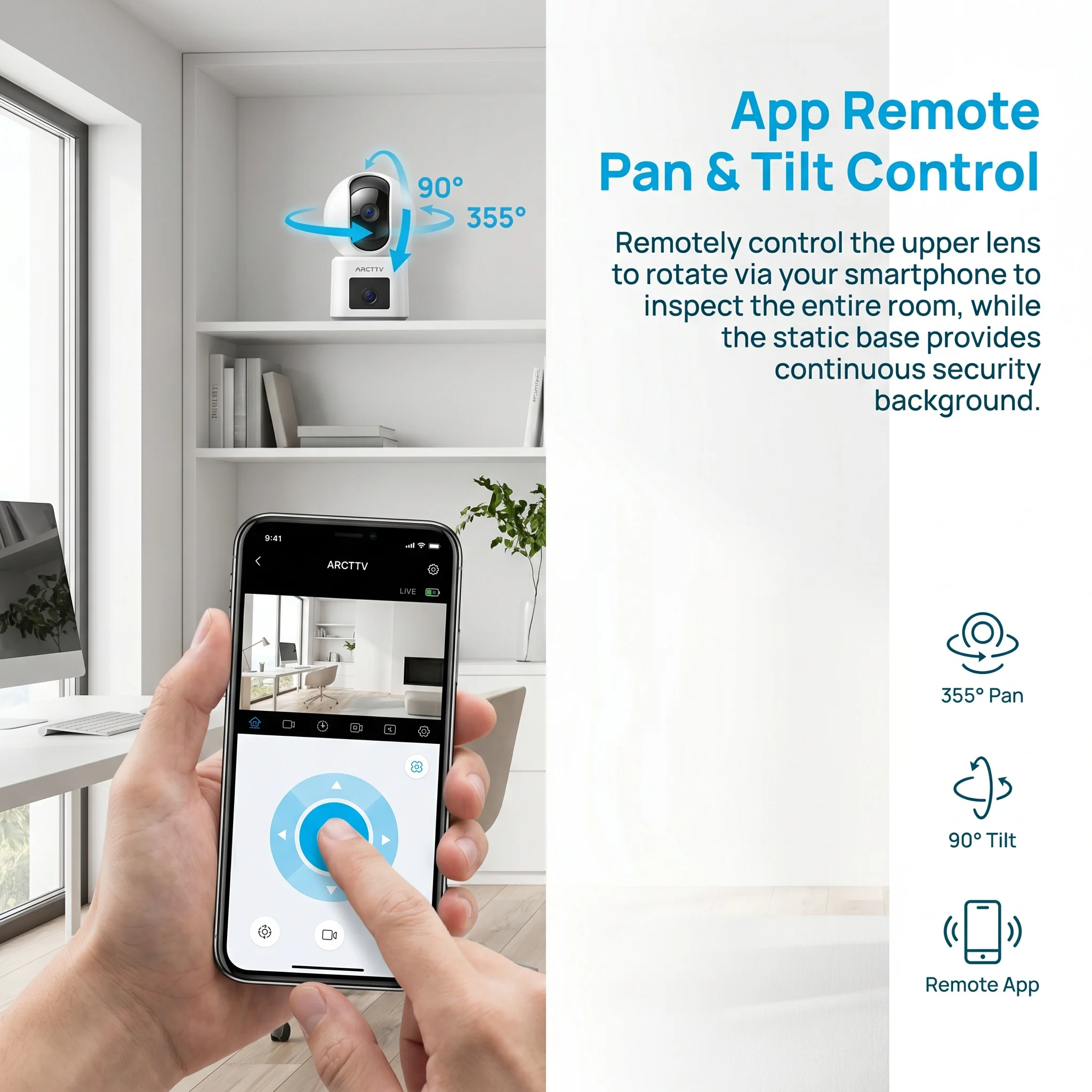 ARCCTV 4MP Dual-Objektiv WLAN-Überwachungskamera HD Zwei-Wege-Kommunikation IR-Nachtsicht Sicherheits-Drahtloskamera 360° ° Automatische Verfolgung anzeigen – Detail 4