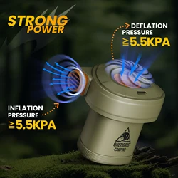 OneTigris ECOPLUSE Portable Air Pump USB Rechargeable for Air Mattress Bed Camping Sleeping Pad Inflatable Equipment Air Sofas