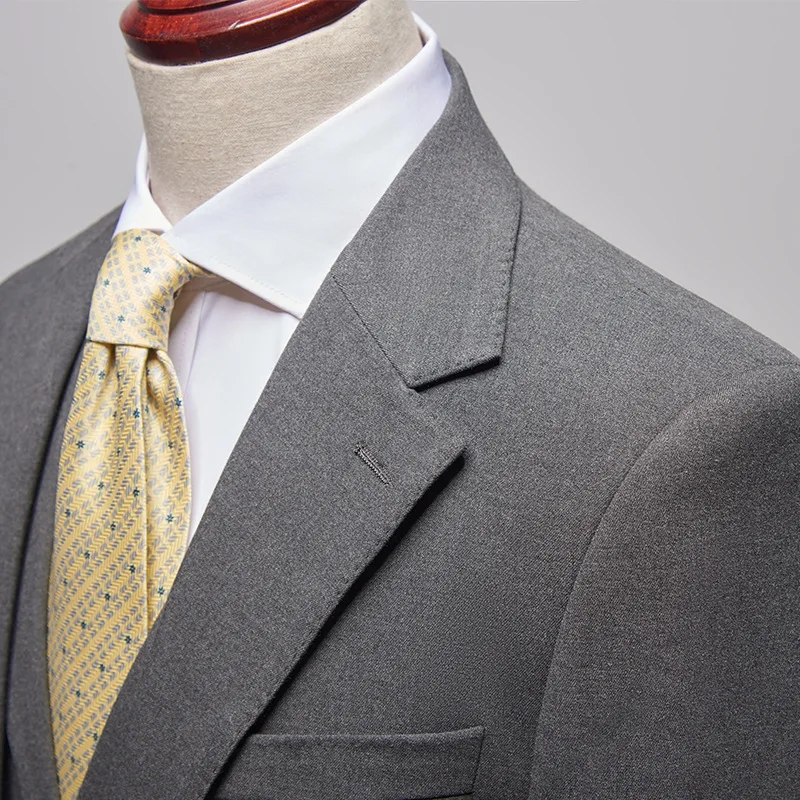 New Men's Suits in Europe and America Korean Version of Slim Senior Grey Leisure Luxury Business Suit Three-piece Men Suits