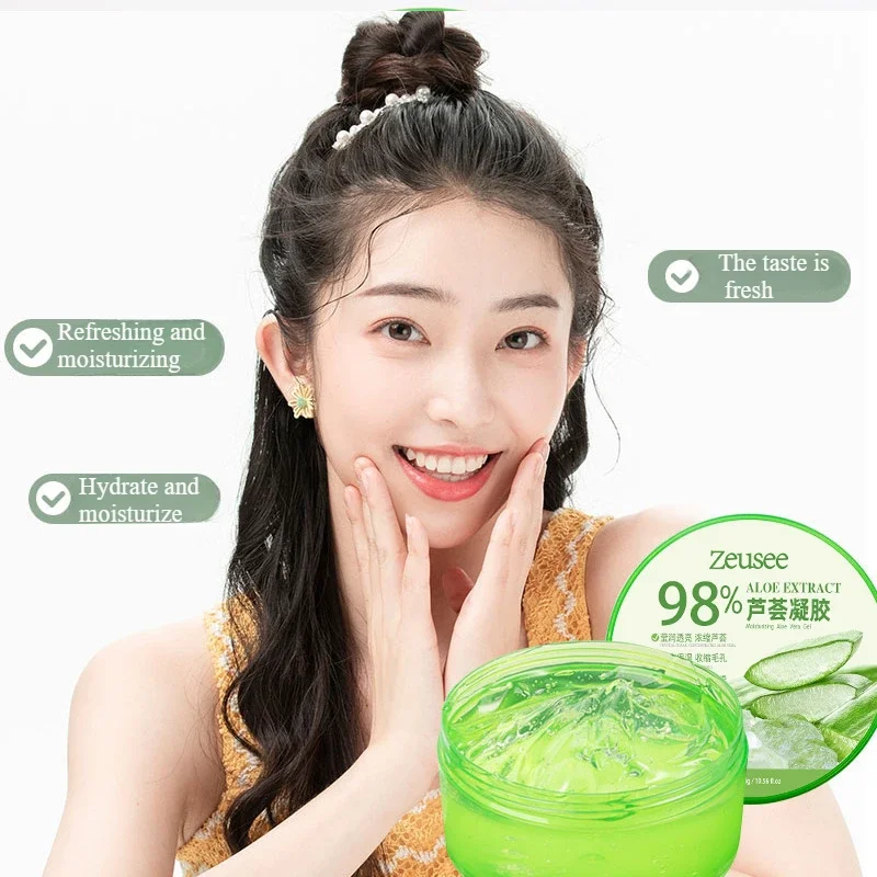 Gel de Aloe Vera Gel de Aloe Vera 98 productos para el acné crema hidratante mujer máscara masculina genuina 300g con cuchara