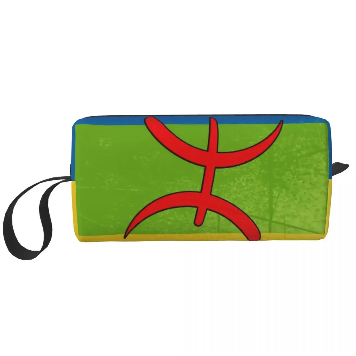 Amazigh Flag Cosmetic Bag Women Fashion Big Capacity Berber Tifinagh Logo Makeup Case Beauty Storage Toiletry Bags Dopp Kit Box