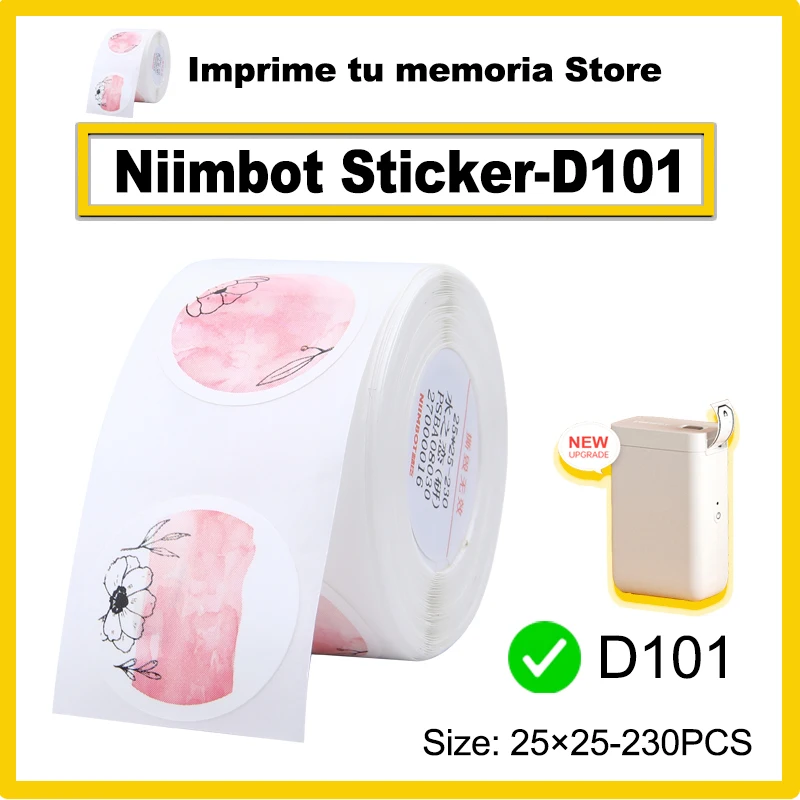 NIIMBOT Thermal Label Paper To D101 Label Printer White Color Transparent Sticker Round Label Marking Paper 20mm 25mm Width Tape