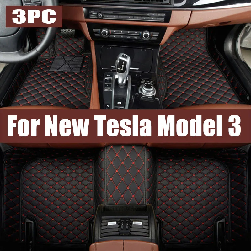 For 2024 New Tesla Model 3 Highland TPE Floor Mats Custom Fit All Weather Frunk Trunk Cargo Mats Floor Lines Inner Protector