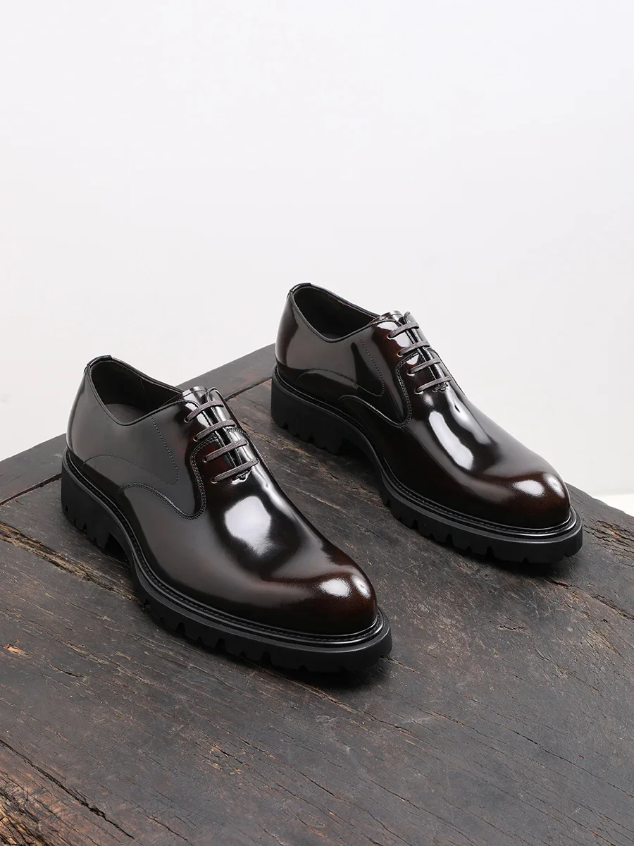 

2024 New Formal Men Shoes Casual Leather Lace-up Oxford Shoes