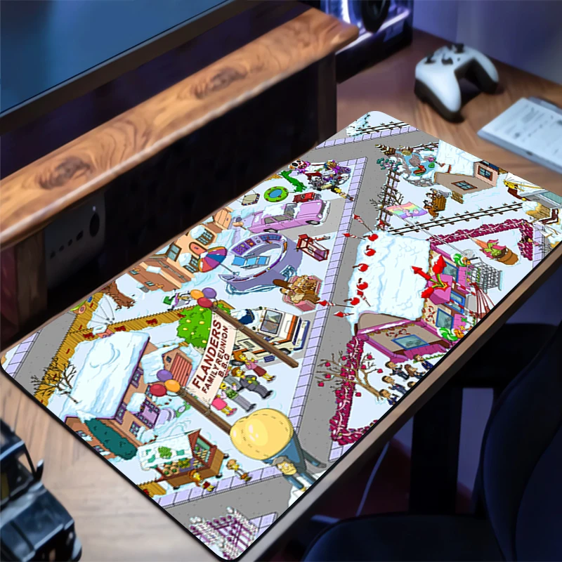 لوحة الماوس تصميم غير قابل للانزلاق S-simpson حصيرة مكتبية ملحقات الألعاب المحمولة حواف مخيطة للمنزل ولعبة للوحة ماوس الألعاب #4