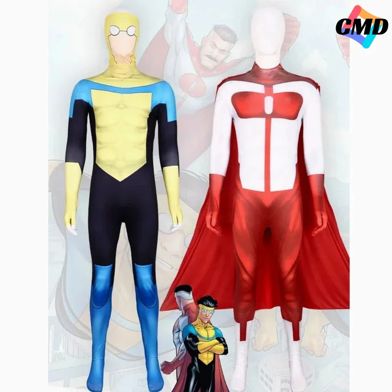 Cosdui Invincible Mark Grayson Cosplay Fantasia Kostüm Zentai Overall für Erwachsene Männer Outfits Verkleidung Halloween Karneval Party