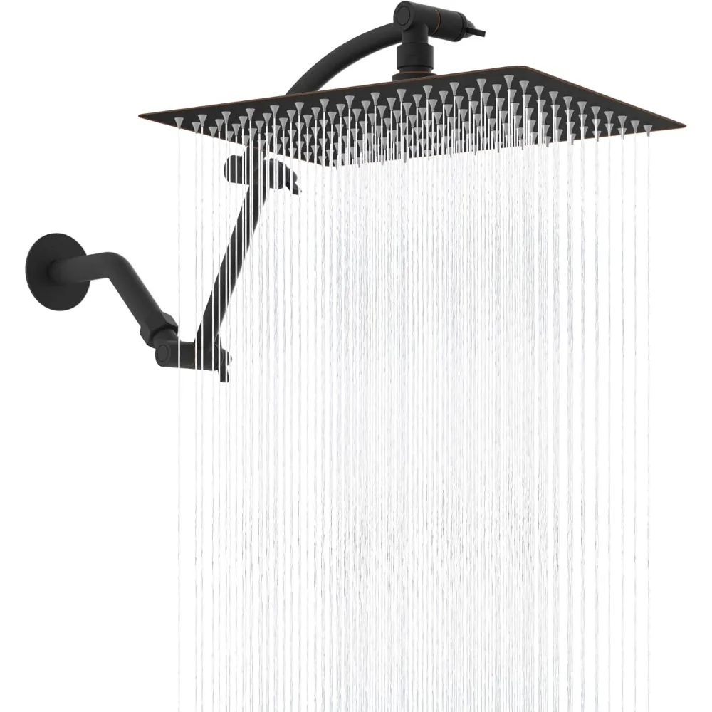 

Цельнометаллическая насадка для тропического душа высокого давления, 12 дюймов, с 16-дюймовым удлинителем и регулируемой латунной настройкой.