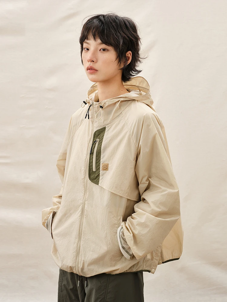 

Octopusme Women's Lightweight Breathable UPF50 Sun Protection Jaet Outdoor Fce Patchwork Anti-UV Windbreaker Coat