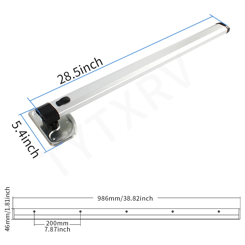 OEM мотор прицепа для кемпера, аксессуары для автофургонов, высококачественный алюминиевый сплав, ABS, серебристый, складной стол для автофургона, ножка прицепа