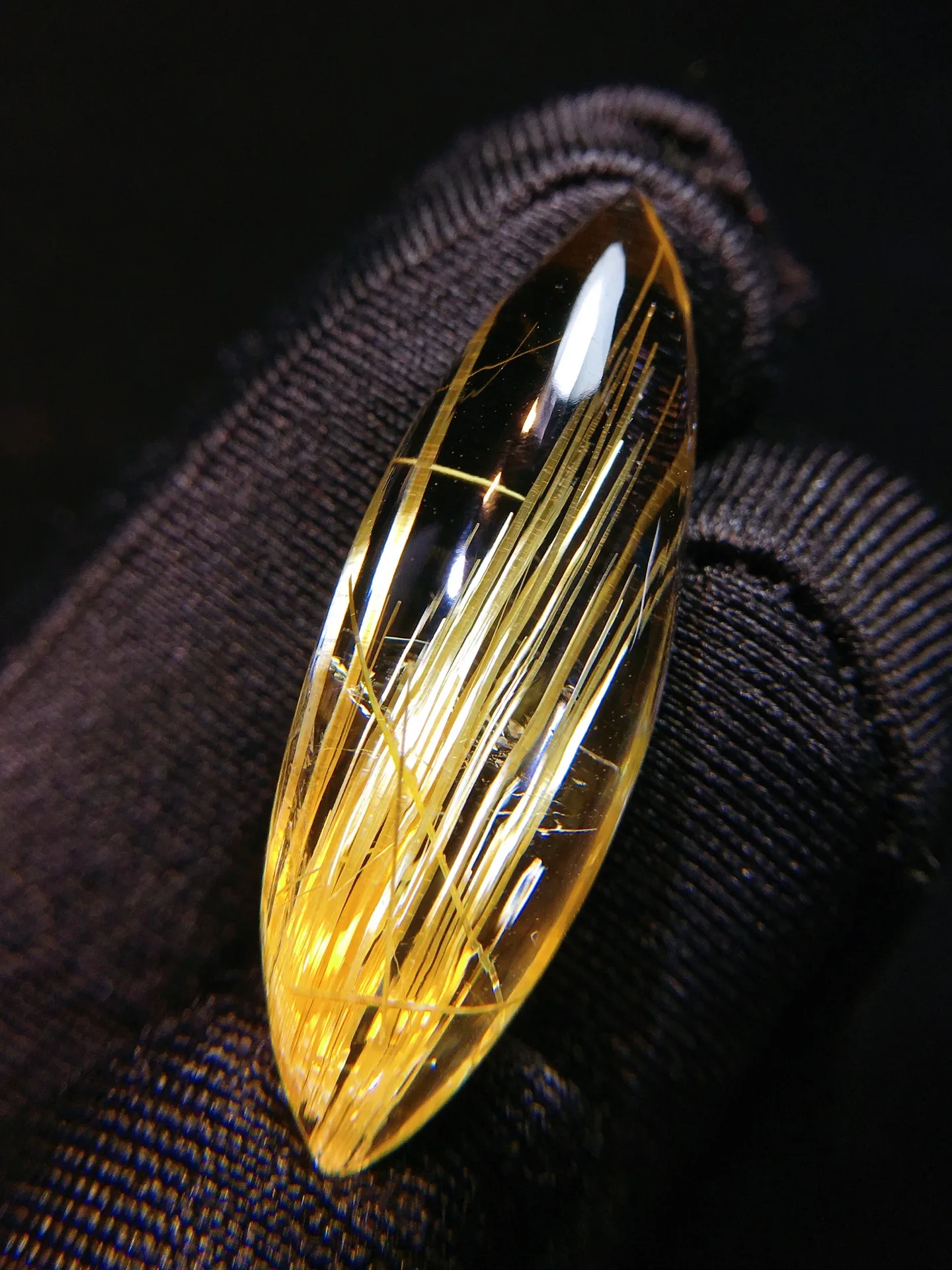 Natural Gold Rutilated Quartz Pendant 31.1*10.5*7.1mm Rutilated Quartz Flower Men Women Brazil AAAAAAA