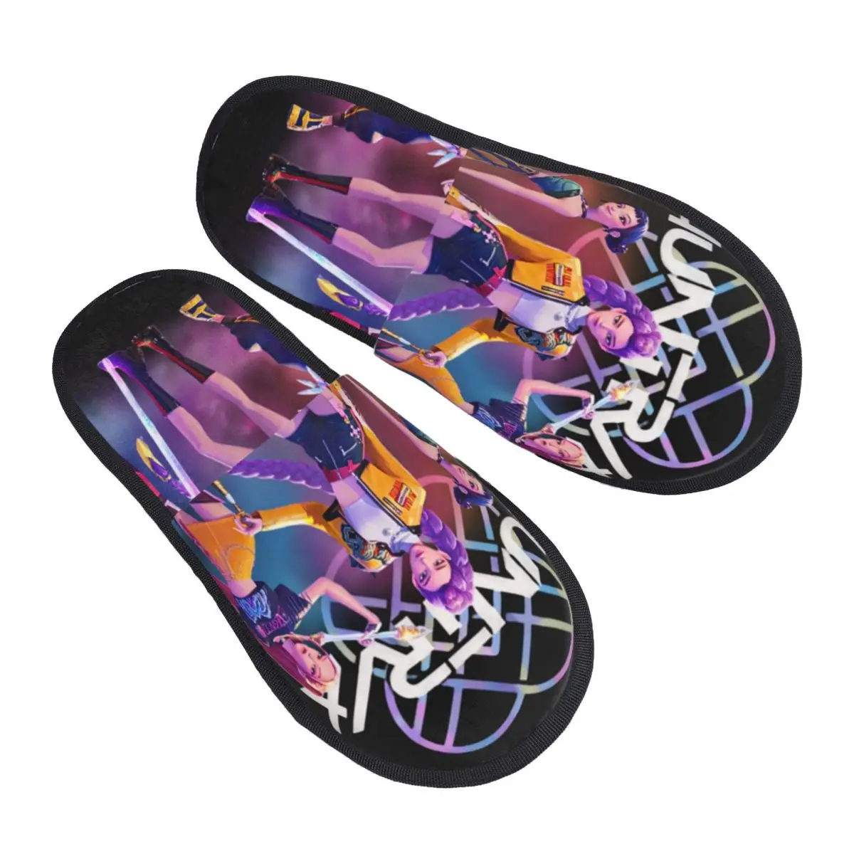 

Женские домашние тапочки с принтом на заказ Kpop Demon Hunter Huntrix для девочек, уютные теплые пушистые тапочки из пены с эффектом памяти, домашняя уличная обувь