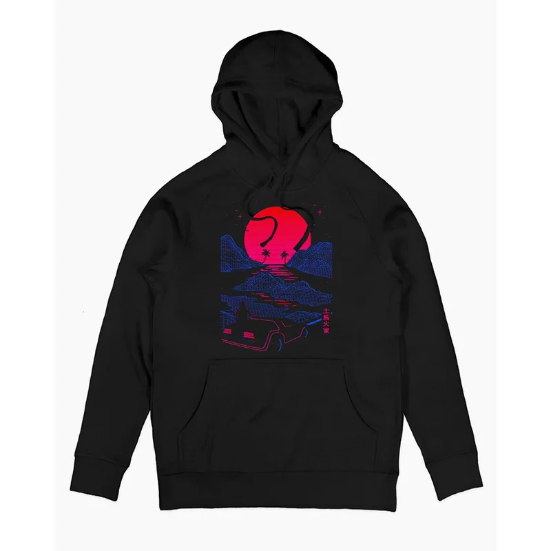 

Мужская толстовка-худи в американском ретро-стиле Midnight Drive, осенне-зимняя новинка, молодежный тренд, 100% хлопок, защита от пятен