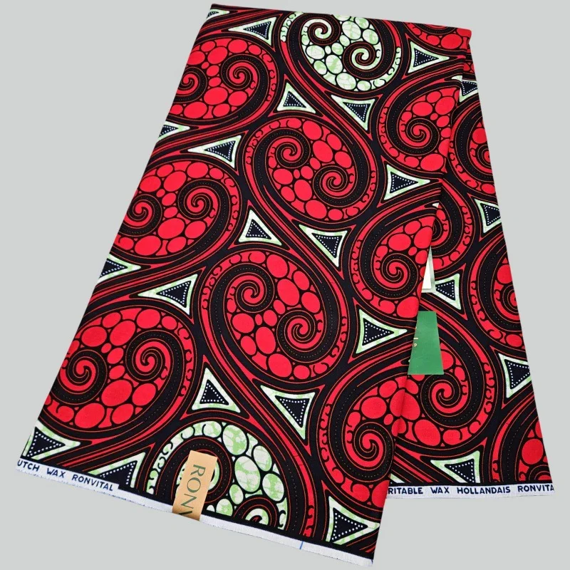 

6 ярдов длинная красная геометрическая печатная хлопковая восковая ткань в африканском стиле для шитья своими руками платье диван занавеска скатерть шириной 120 см R2746