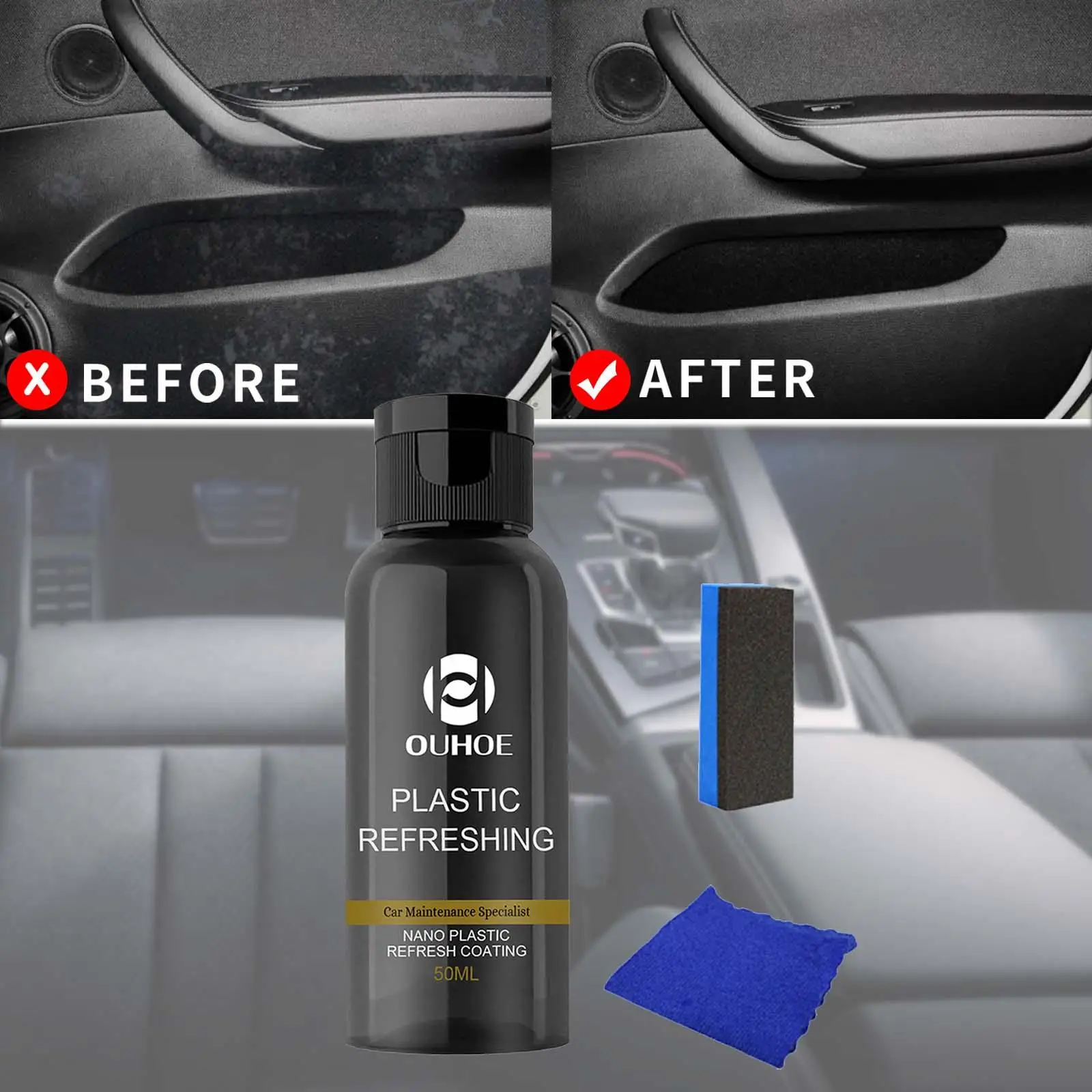 Car Plastic Restorer Plastic Parts Refurbish Agent Plastic Revitalizing Coating Agent for Automotive Interior Exterior Cars