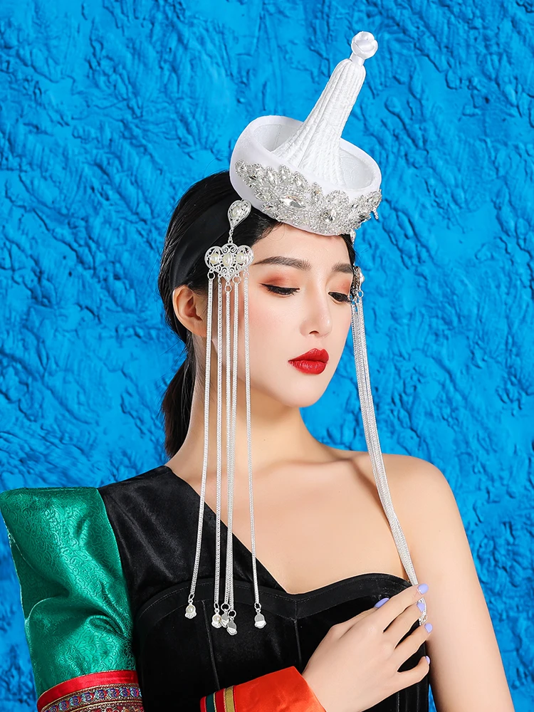 couvre-chef-ethnique-mongol-blanc-pour-adultes-pour-spectacle-de-danse-mongole-accessoires-de-tenue-faion-pour-femmes