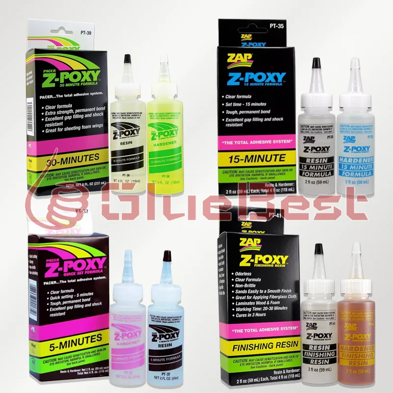 ZAP PT35 37 Transparent Epoxy Resin Sealant Two Part for Model Assembly Aircraft Repair RC Crafts DIY Bonding Durable Formula