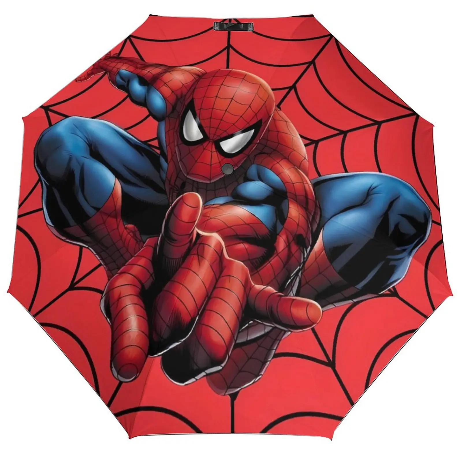 

Зонт «Человек-паук» с американским мультяшным комиксами «Человек-паук», 3-кратный автоматический зонт от солнца для мужчин и женщин, портативный зонт для туров