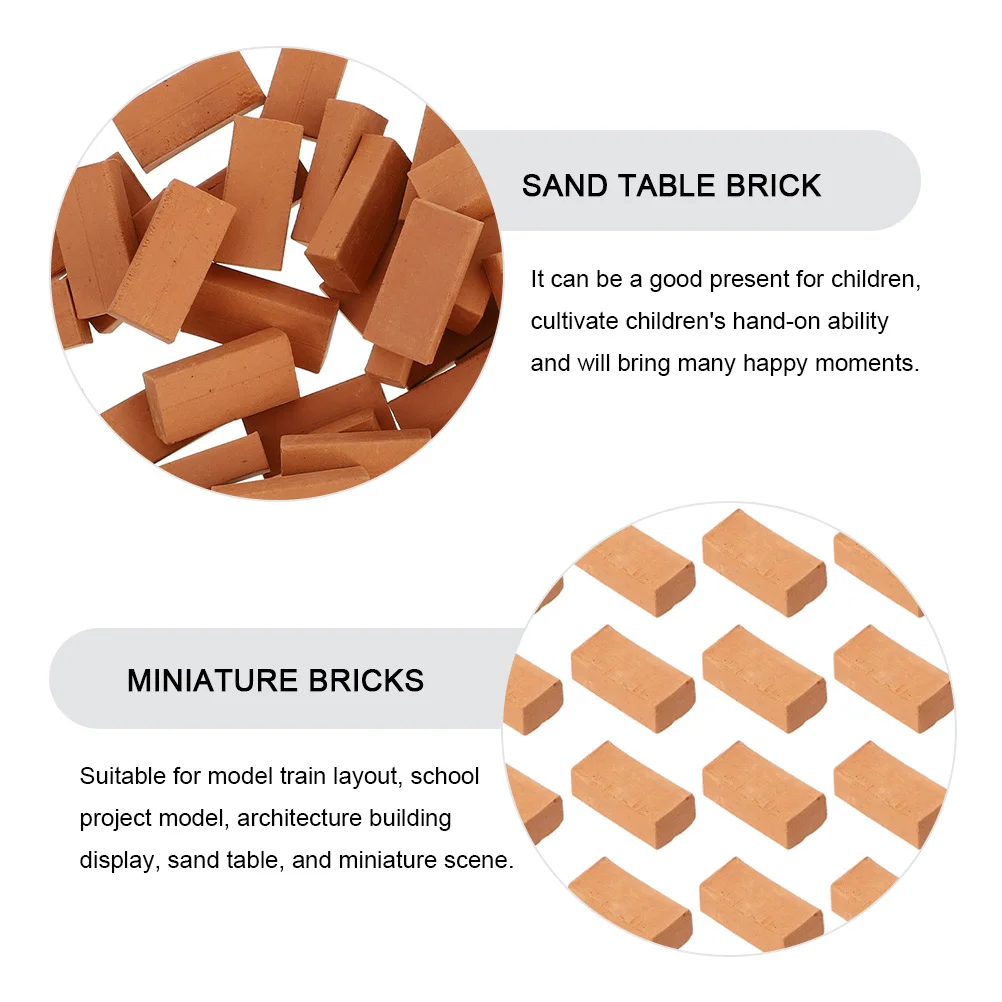 200 szt. Miniaturowe cegiełki, modele cegiełek symulacyjnych do budowy modeli w skali, architektura, ekspozycja, DIY, piaskownica, miniaturowe cegiełki.
