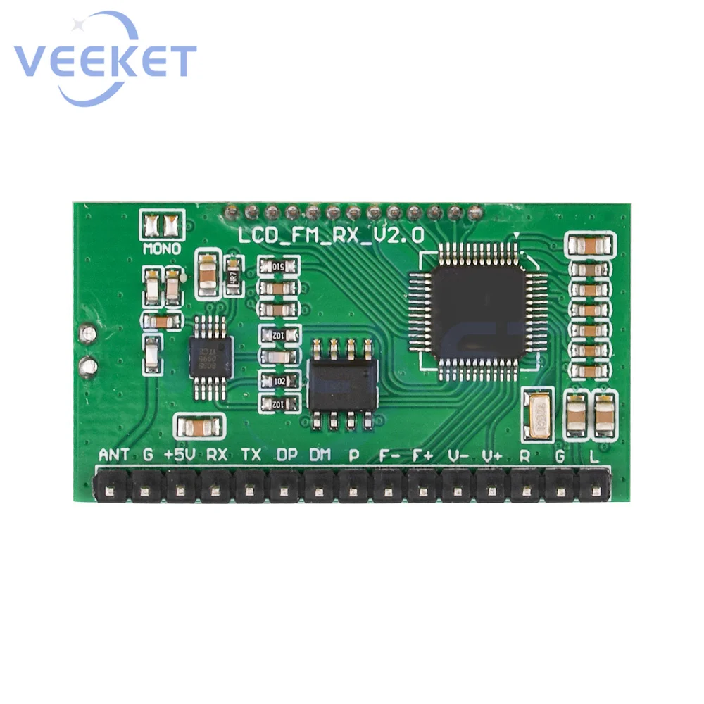 Radio FM Digital de 3V-5V, Kits electrónicos de bricolaje, pantalla LCD, estabilizador de frecuencia de cristal de cuarzo, placa PCB de 50-18KHz