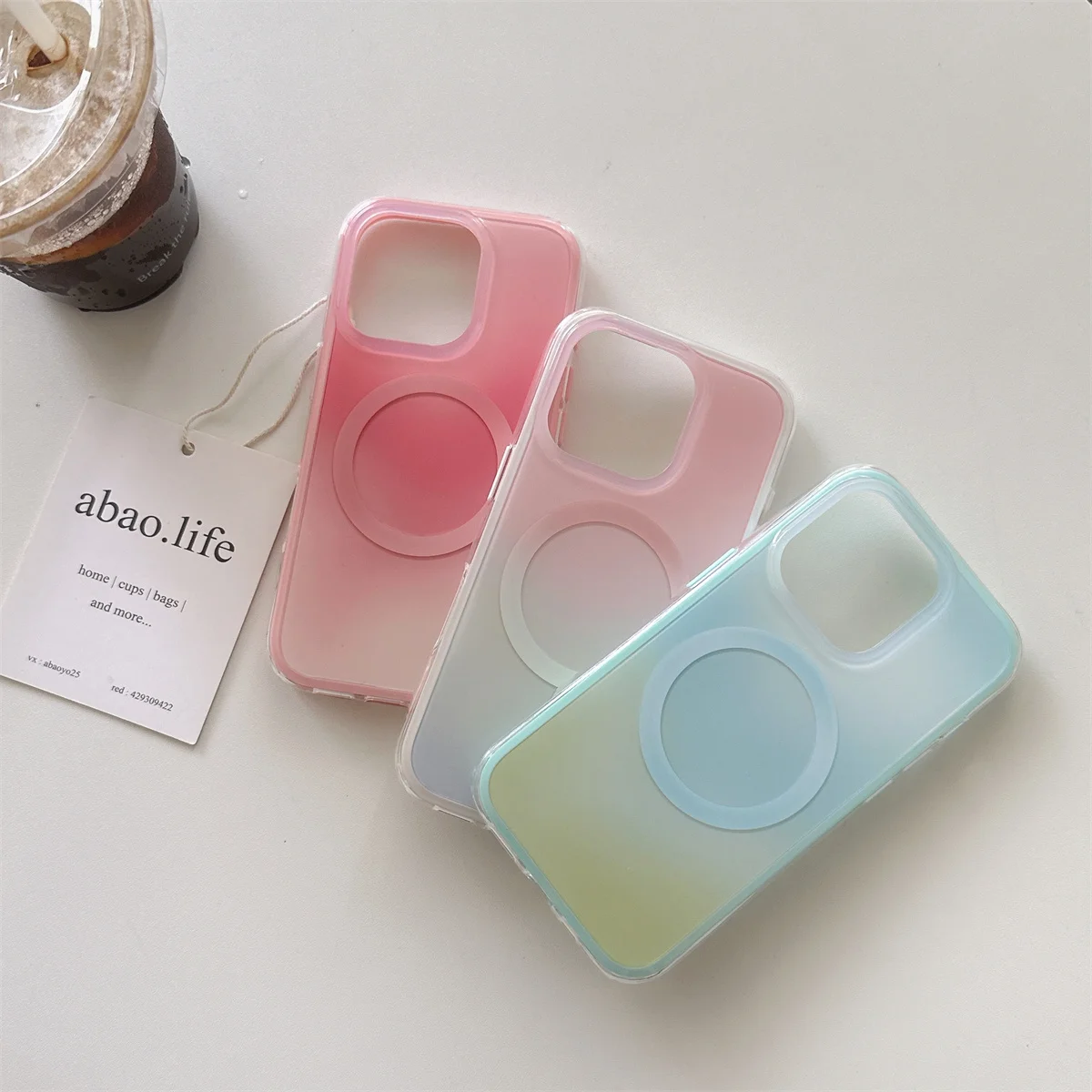 

New matte colorful gradient Phone Case For iPhone 16 15 14 13 Pro Max fundas iphone 15 case Protective cover