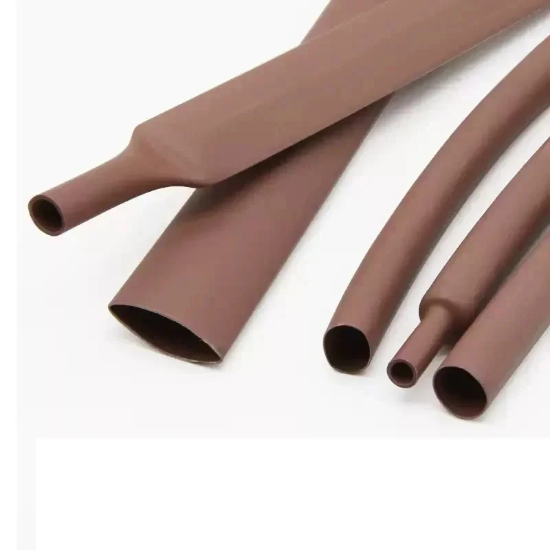 Brown Polyolefin Heat Shrink Tubing 2 1 Shrink Ratio Insulated Cable Sleeve Pipe Φ1mm 50mm Length 1M 2M 5M
