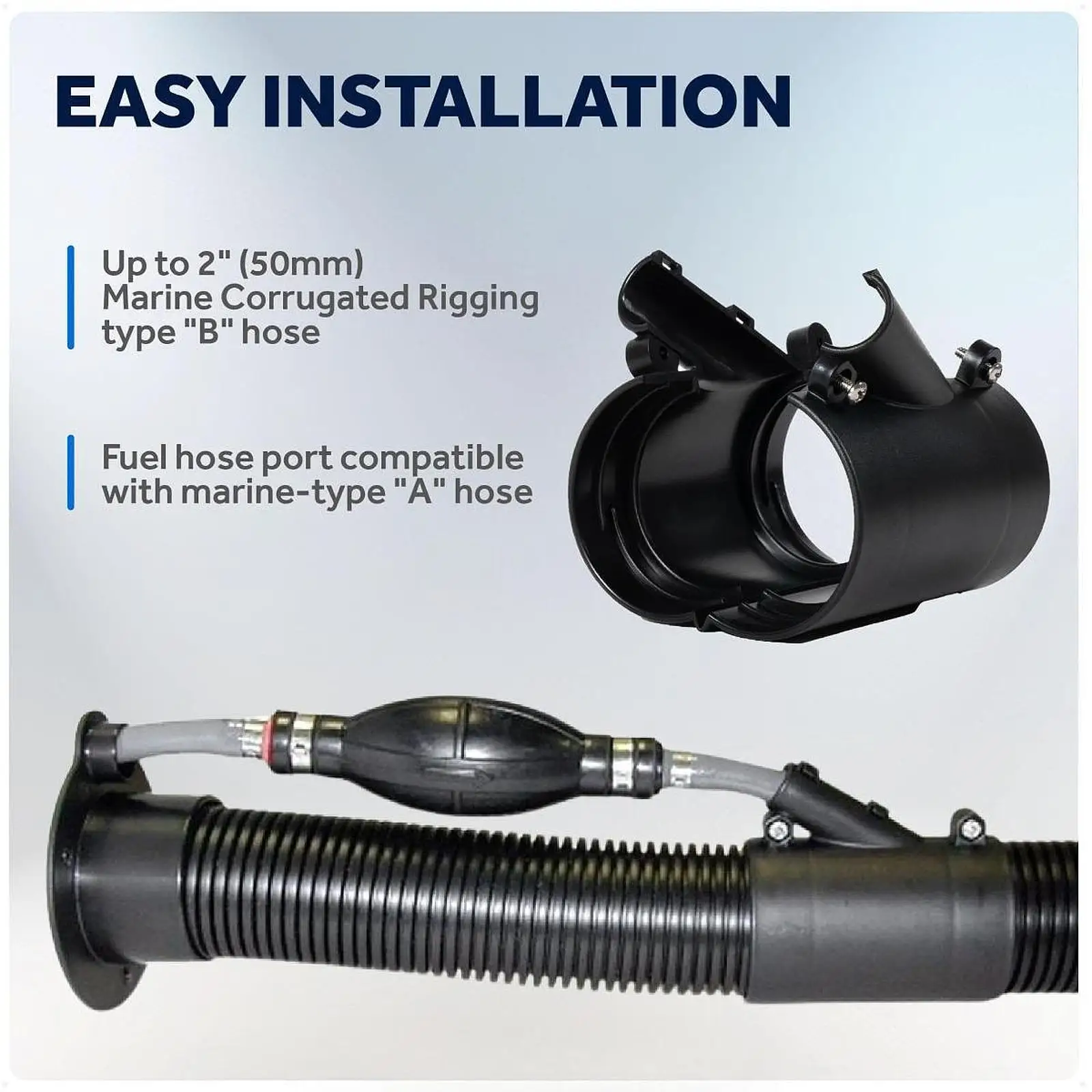 

Outboard Rigging Hose Flange Union Cable Fitting Black Plastic Tube for Yacht Boat Wiring Kit Organization