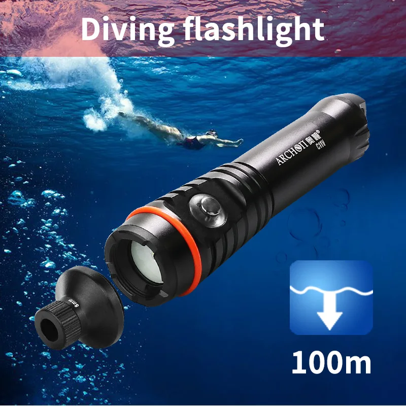 C11V Snoot diving video light 1200lm Scuba dive flashlight Underwater 100m Dive torch Hunting Adventure Rescue Sea fishing light