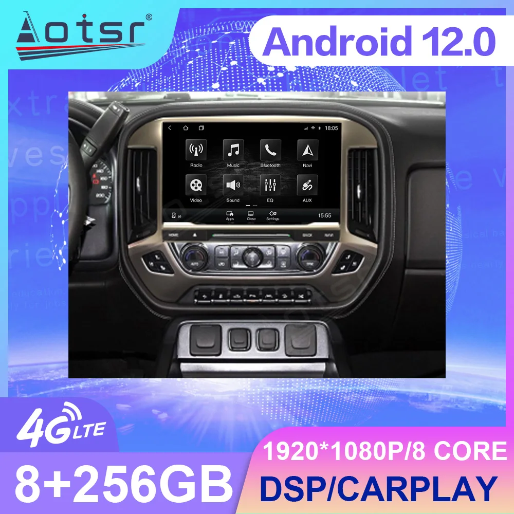 13.6 Inch Android auto carplay Car Radio For Chevrolet GMC Stereo GPS  Navigation Vehicle  Stereo Radio