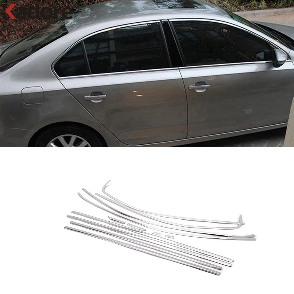 For Jetta 6 MK6 2012 2013 2014 Stainless Steel Window Sill Trim Molding Garnish Cover Car Styling Accessories