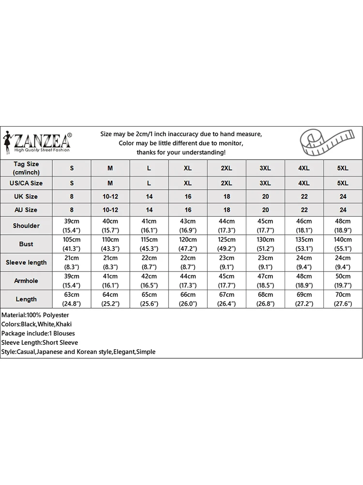 ZANZEA Damska koronkowa bluzka z krótkim rękawem 2024 Letnie eleganckie biurowe topy z dekoltem w szpic Koreańska moda Solidna koszula Blusas Baggy