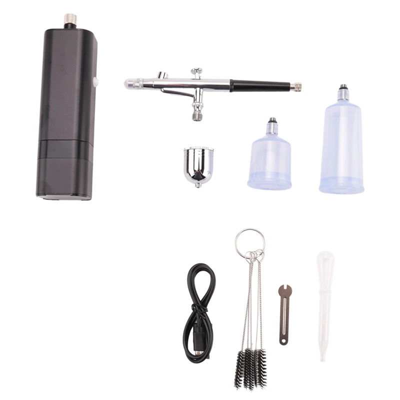 

1Set 32 PSI Handheld Air Brush Set Dual Action Airbrush For Nail Art,Painting,Decor Metal