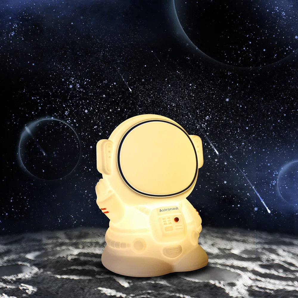 

Bedroom Atmosphere Light Charging Patting Sleeping Light Astronaut Children's Bedside Silly and Cute Little Night Light