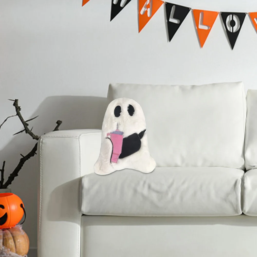 Dekoracja na Halloween Poduszka w kształcie ducha Miękka pluszowa poduszka z duchem Dekoracyjna poduszka z duchem do pokoju Sofa Wystrój domu