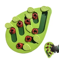 Treat Dispensing Dog Toys Pet Interactive Toy Slow Feeder Green Leaf Shaped Cat Food Puzzle Mentally Stimulating Toys