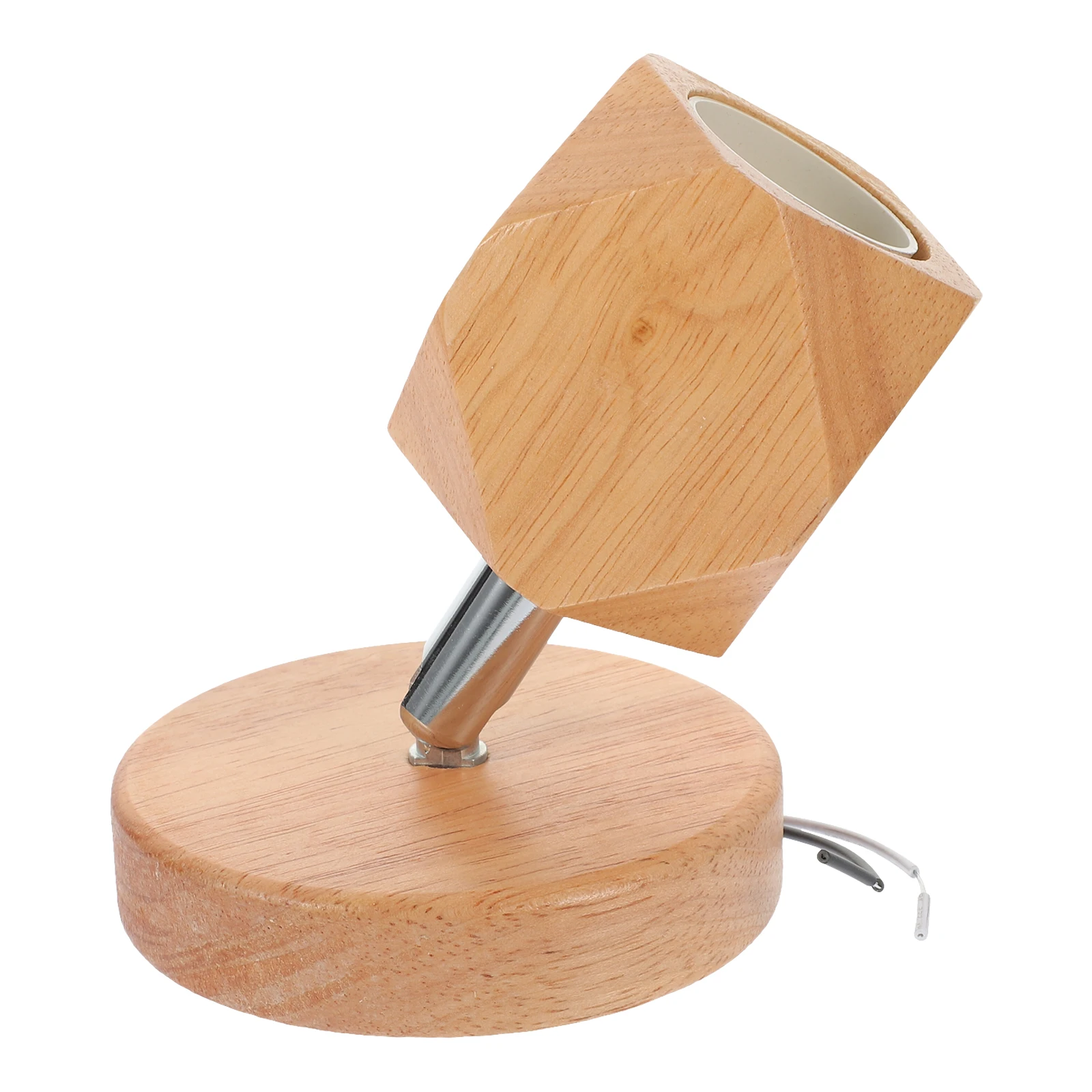 

Wooden Wall Lamp E27 Thread Holder Rotatable Socket Parts Modern Retro Light Bulb Base Pendant Fixture for Home Cafe
