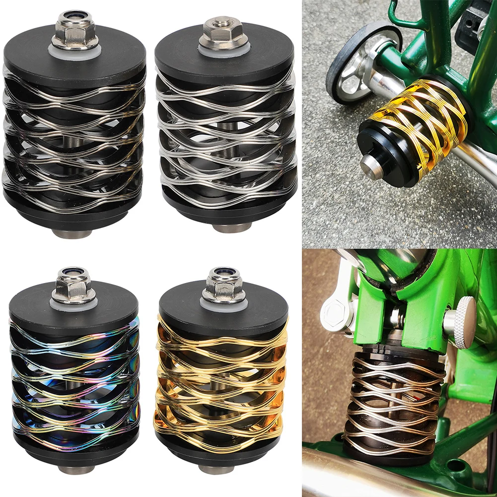 Bicycle Rear Shock Absorber For Brompton P-line T-line /3sixty Folding Bicycle Spring Suspension Three-layer Titanium Shaft