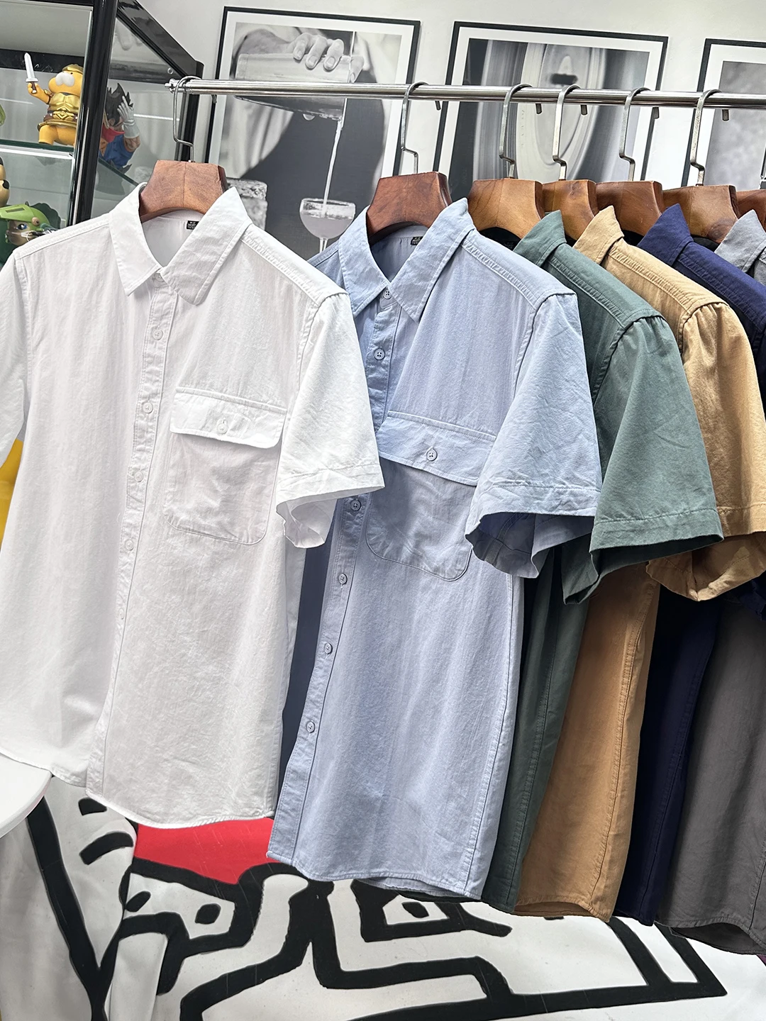 

Мужской летний повседневный ort Sve irt Дышащий влажный ng Универсальный верх-стойка из искусственного хлопка чистого цвета