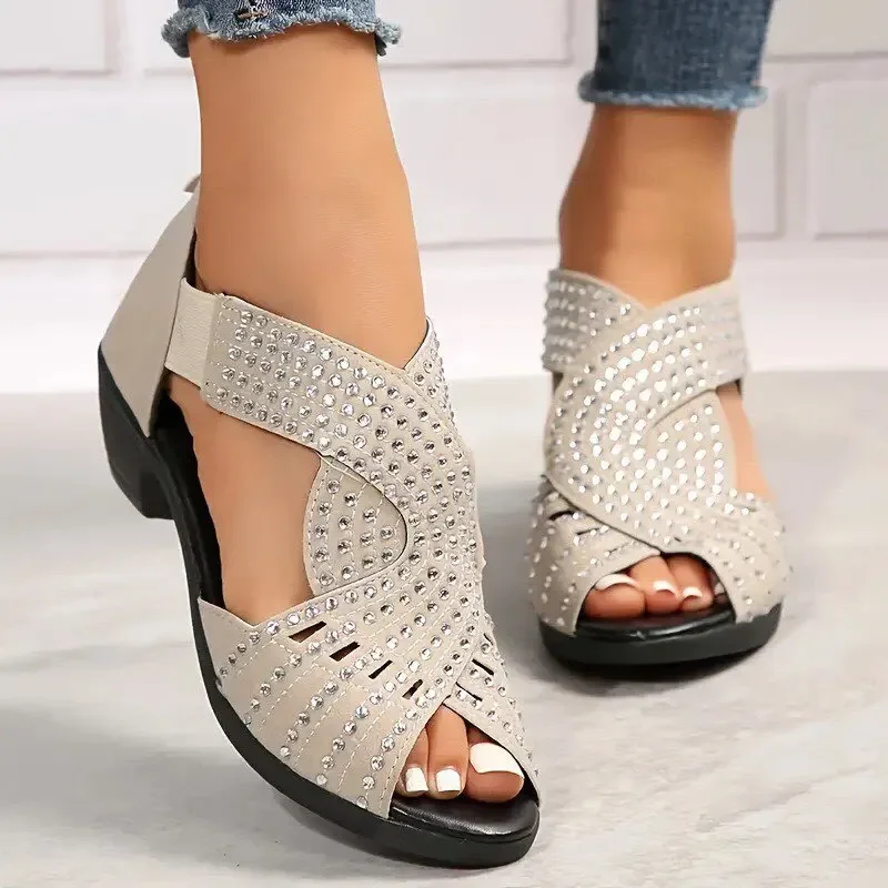Damen Tanzschuhe Fischmaul High Heels Strass-Sandalen Europäisch-Amerikanischer Stil Bühnenauftritt Party Tanzschuhe – Detail 7