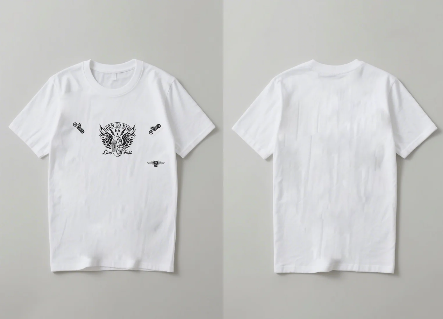 2025 New Trendy Born To Ride Motorcycle Print Short Sleeve Casual Unisex