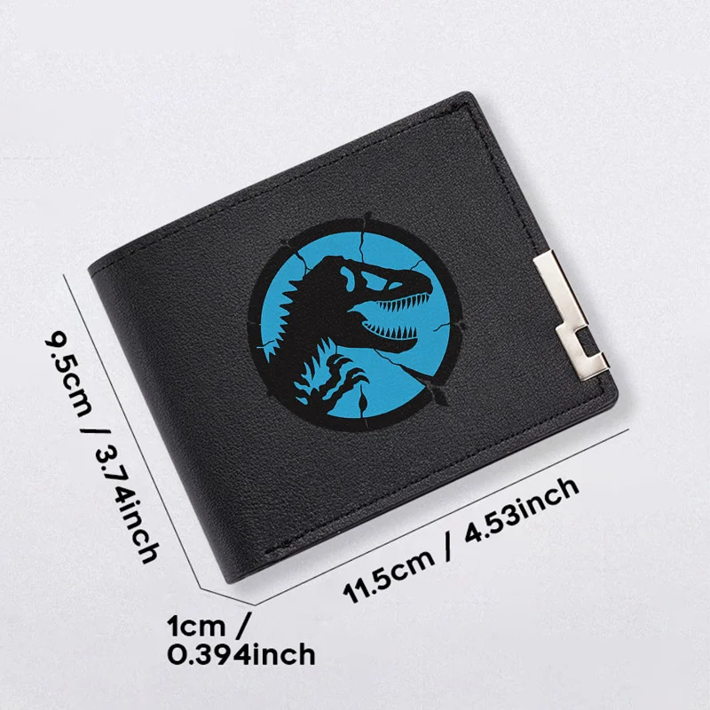 DINOSAUR LOGO MEN'S SLIM WALLET PU LEATHER LIGHTWEIGHT DURABLE BUSINESS FASHION DESIGN FOR DAILY USE MODERN MINIMALIST STYLE