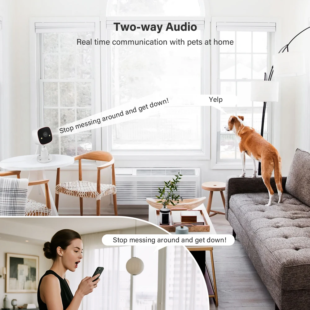 8個セット 2K FHD ワイヤレス防犯カメラ IP66防水 屋内外両用 2.4Ghz WiFi カラー暗視 AI人感センサー搭載